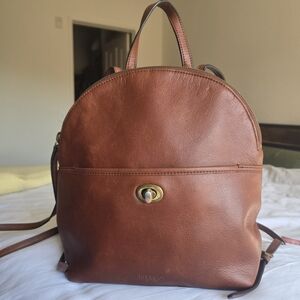 Brown Leather Backpack